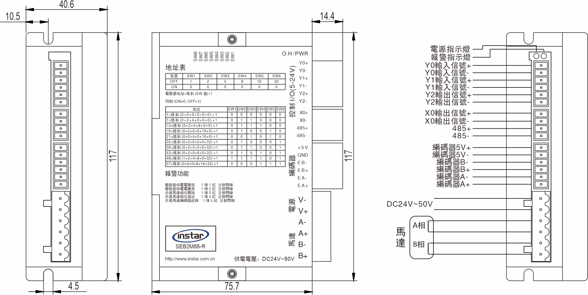 RS484總線閉迴路步進(jìn)驅(qū)動器 SEB2M55-R